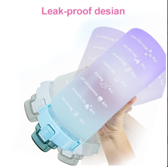 2L Trinkflasche Wasserflasche Gym Sport Travel Mit Strohhalm BPA Frei Tasse DE