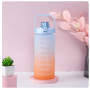 2L Trinkflasche Wasserflasche Gym Sport Travel Mit Strohhalm BPA Frei Tasse DE